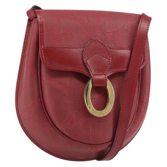 Christian Dior Handbags - Christian Dior Trotter Canvas Shoulder Bag PVC Red Gold Auth BA9376